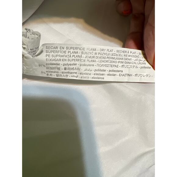 Zara Loose Fit White Front and Back Deep Vee Neck Top - Picture 7 of 8